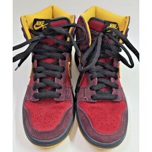 NIKE SB DUNK HIGH SIZE 6 IRON MAN TEAM RED BLACK YELLOW OCHRE 313171-600